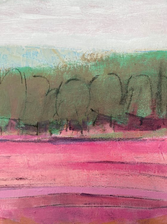 Quiet Field with Pink