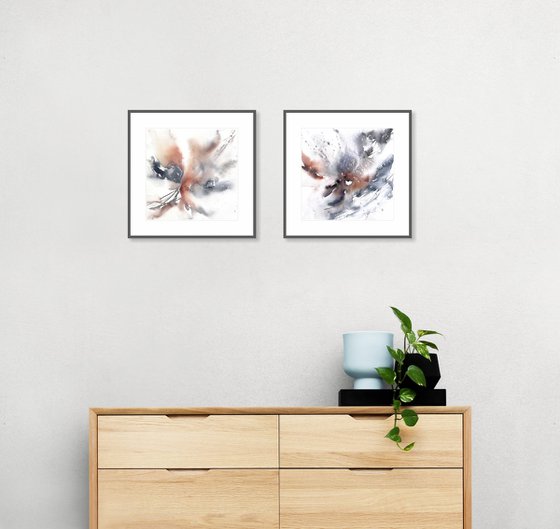 Abstract flowers set of 2