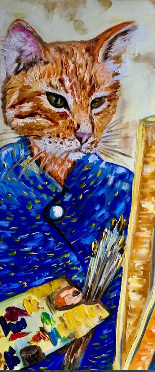 Cat La Van Gogh. by Olga Koval