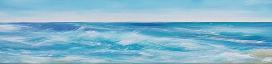 Beside the Seaside 1 - Blue, Panoramic, Cornwall, Scotland, Coast, Seascape