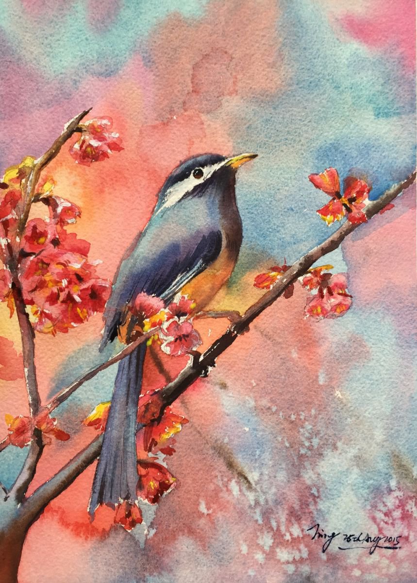 Bird on a Branch 2 by Jing Chen