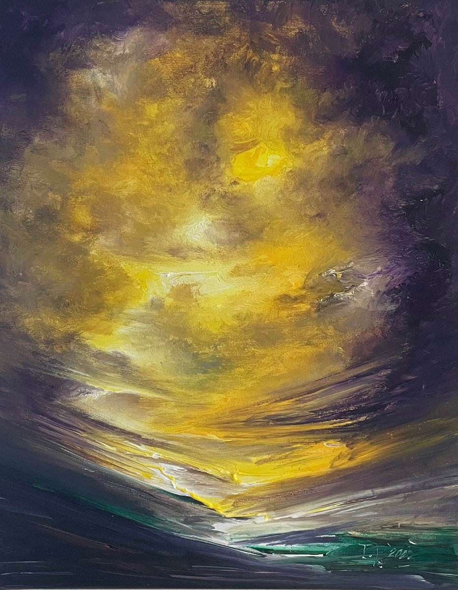 Impressionistic Landscape Acrylic Painting By Timea Valsami, 16 X 20", Coexistence, Original Artwork