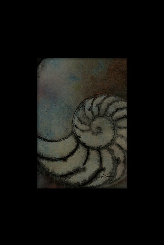 Nautilus Shell 2020-5 -  Mixed Media Sea Shell Painting by Kathy Morton Stanion
