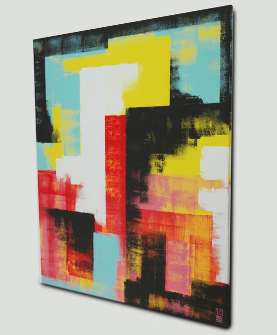 Untitled in Yellow & Red - 90x110 cm - Ronald Hunter - 12J