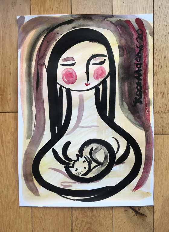 'Woman with Cat'