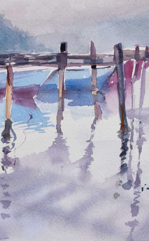 Adriatic scene with boats by Goran Žigolić Watercolors