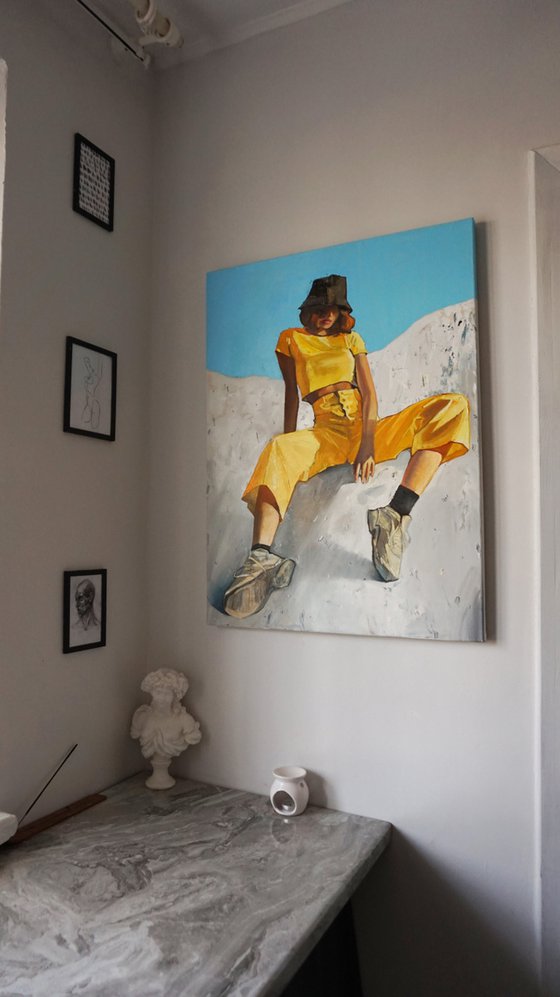 "Girl in a yellow suit" Painting by Anastasia Balabina