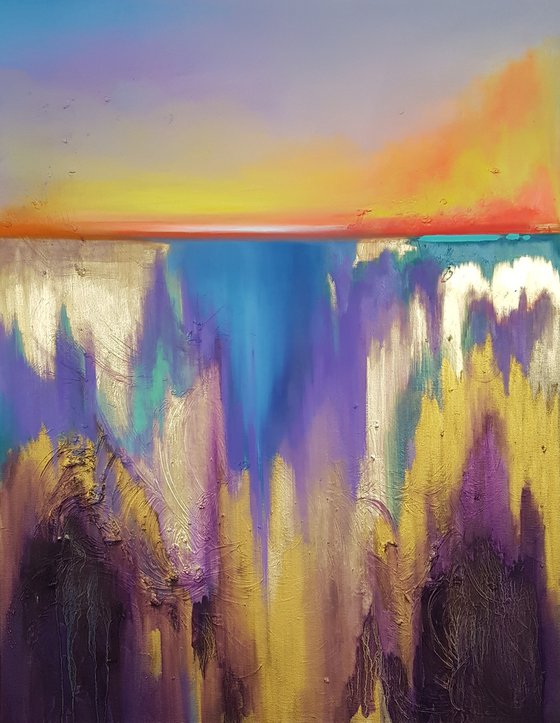 Abstract seascape painting From the Deep / Original artwork