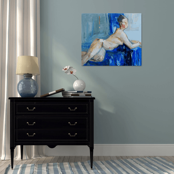 Stylish painting Nude Painting Young Woman