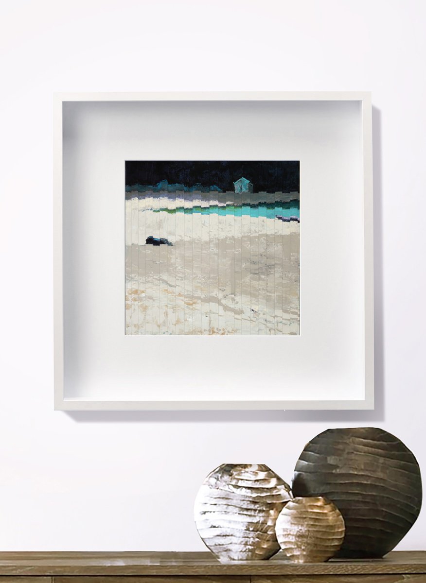 Abstract Collage By Bo Kravchenko, 21 X 21, Vibe-Landscape #2, Original Artwork