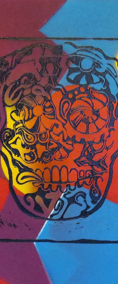 'Sugar Skull Self-Portrait' (colour) by Mark Murphy