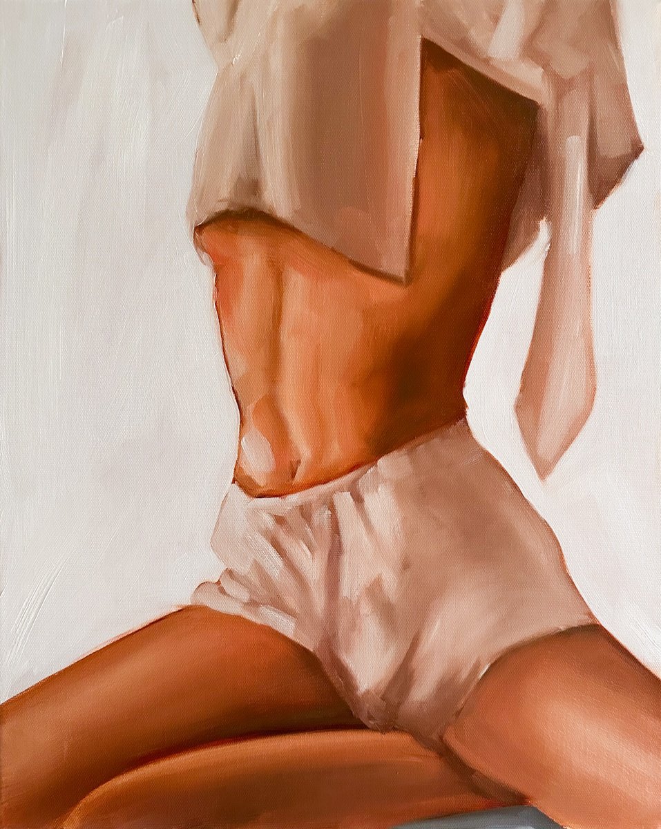 Impressionistic Portrait Oil Painting By Daria Gerasimova, 16 X 20, Girl In Pajamas, Original Artwork