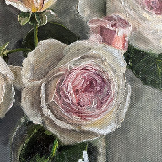 Pink roses still life