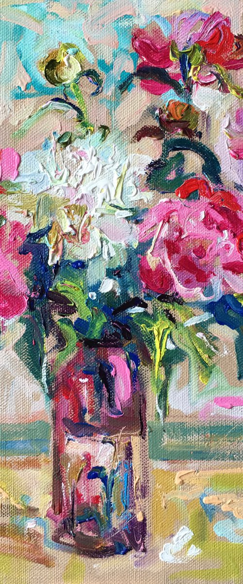 Peonies in a Vase by Ole Karako