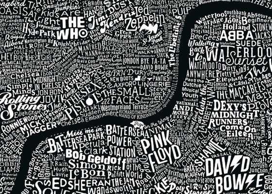Music Map Of London (Black)