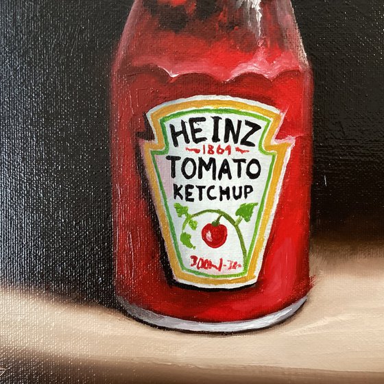 Tomato ketchup still life