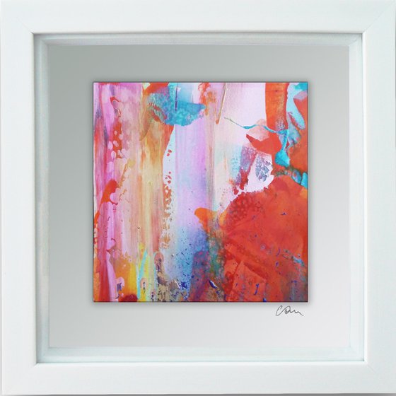 Framed ready to hang original abstract  - Chasing rainbows #7