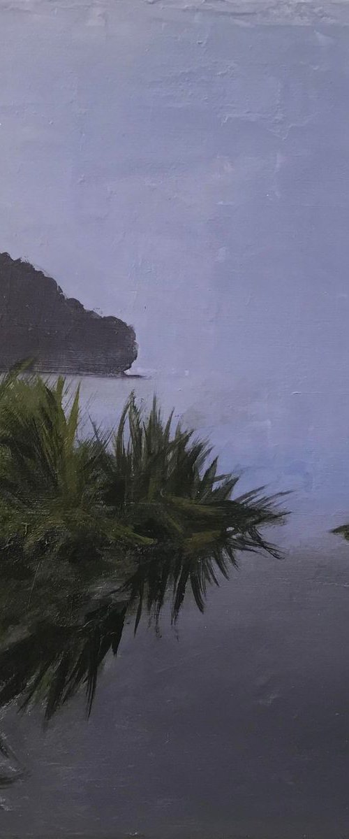 Foggy Marsh--Nightfall by MaryAnne McKernie