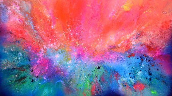 Flow with the Wind - Large Colorful Abstract