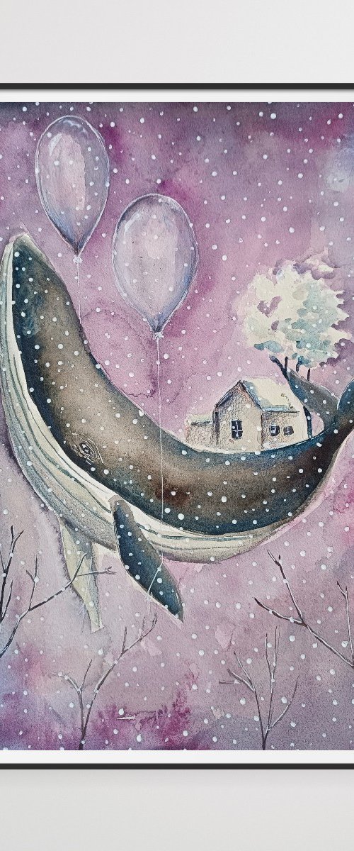 Purple Whale Illustration by Evgenia Smirnova