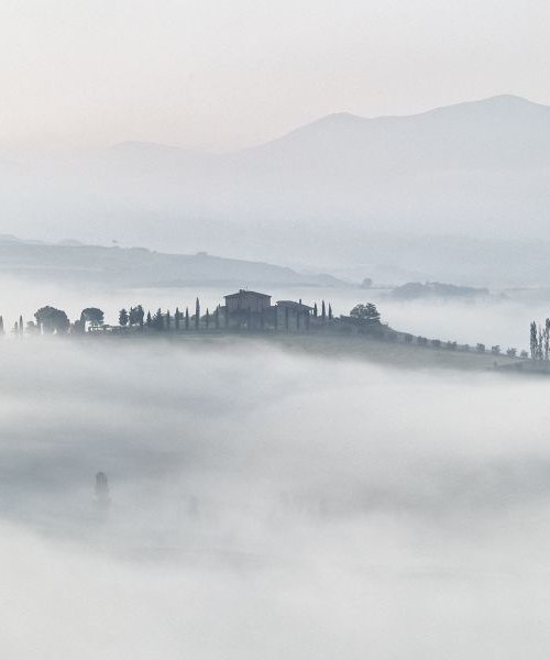 Island in the fog, Landscape in Tuscany - Limited edition 1 of 5 by Peter Zelei