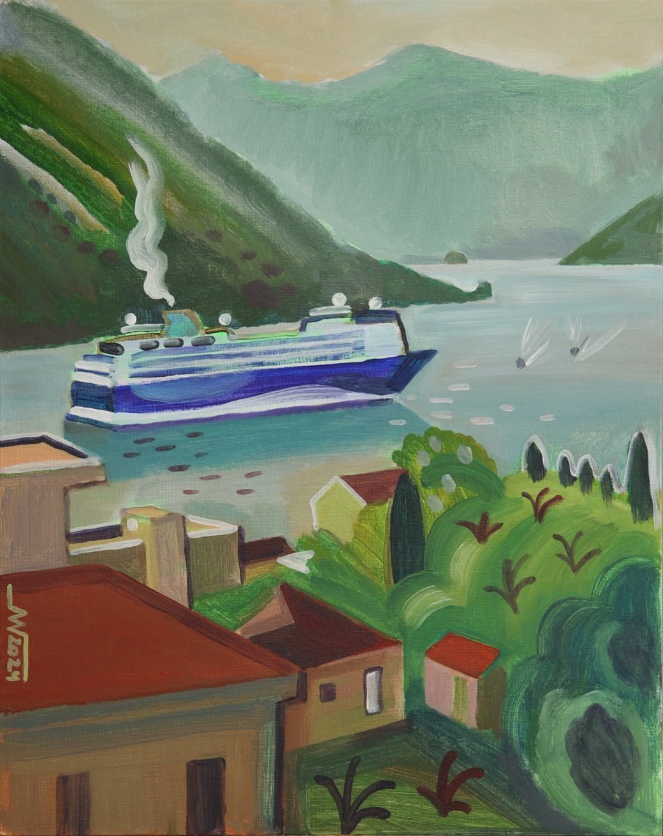 Landscape Acrylic Painting By Marina Gorkaeva, 16 X 20", Vftw, Original Artwork