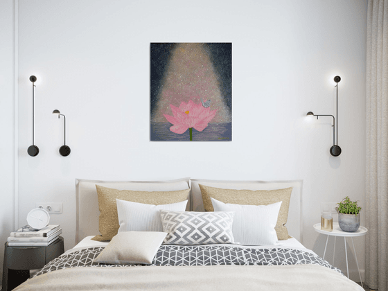 Lotus Power - abstract pink lotus flower; home, office decor; gift idea