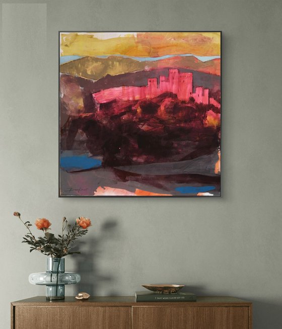 Trifels Castle in evening mood