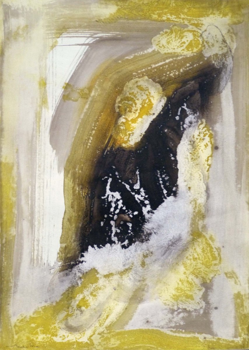 Abstract Ink Drawing By Frederic Belaubre, 17 X 23, Abstract Dn8, Original Artwork