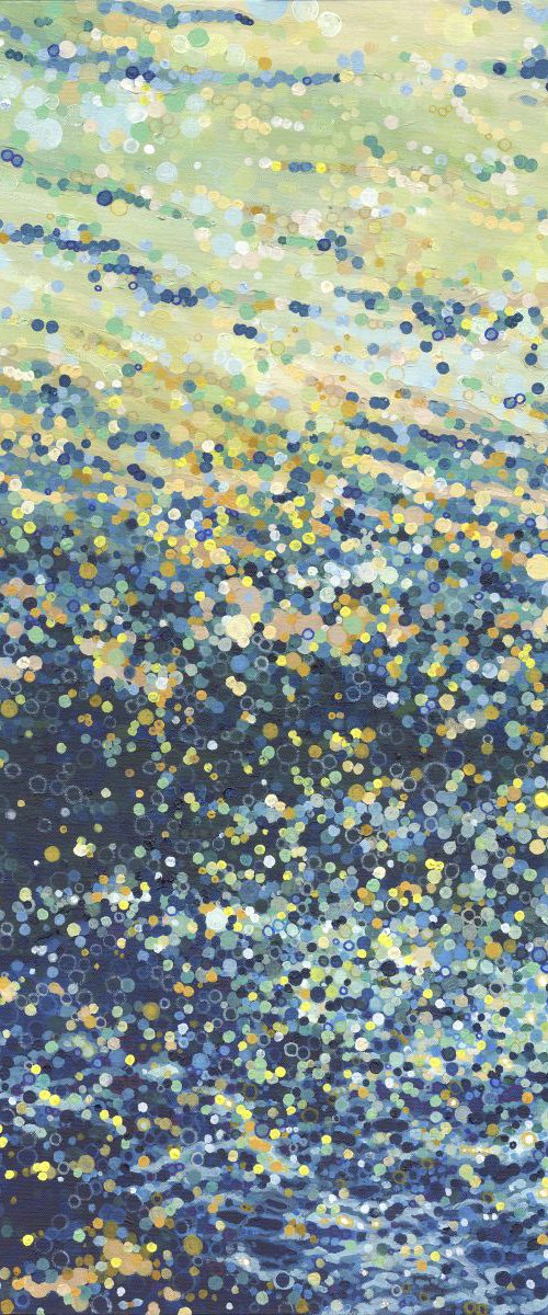 Glistening Tide over Rocks 'Pacific Coast Series' Original Painting 24 x 36 x 1.5" by Margaret Juul