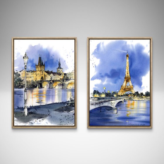 Paris and Prague(Diptych)