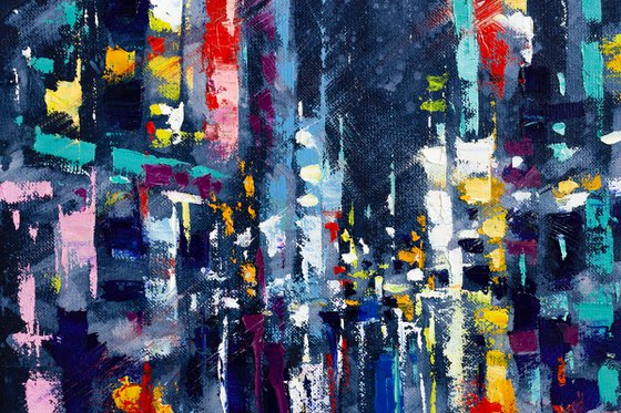 Abstract cityscape .Night city