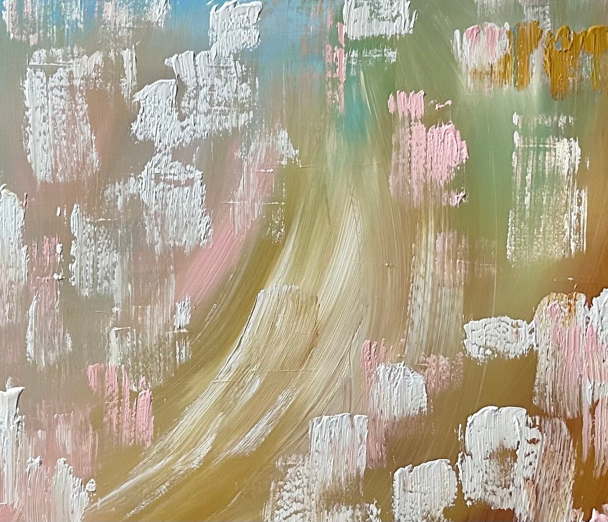 Geometric Abstract Acrylic Painting By Alanah Jarvis, 59 X 40, At The Bottom Of The Garden, Original Artwork