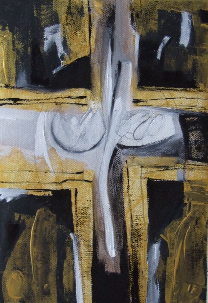 Abstract Oil Painting By Csaba Csendes, 8 X 11, Csapdaban Iii., Original Artwork