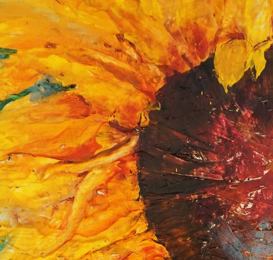 Sunflower  (hot wax on OSB)