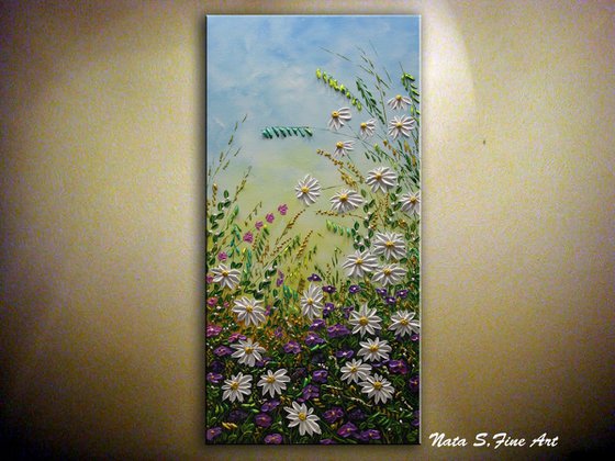 Wildflower Painting "Special Moment" 30"x 15"