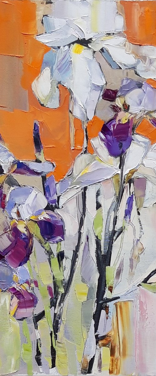 Evening irises. by Lesya Ros