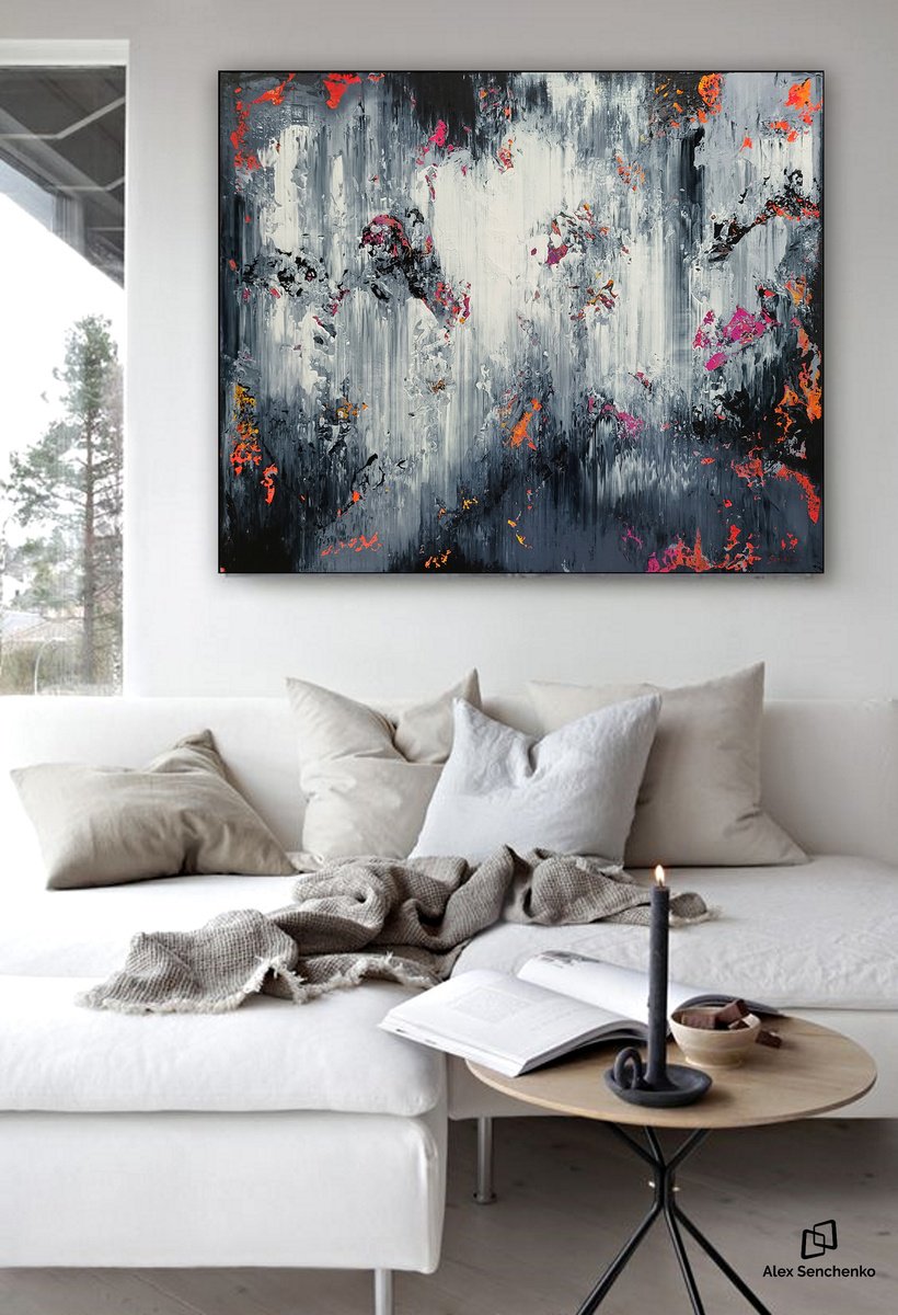 Abstract Acrylic Painting By Alex Senchenko, 47 X 39, Abstract 22134, Original Artwork