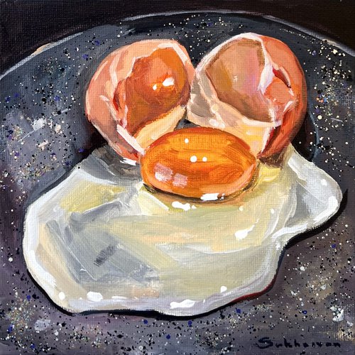 Still Life with Cracked Egg by Victoria Sukhasyan