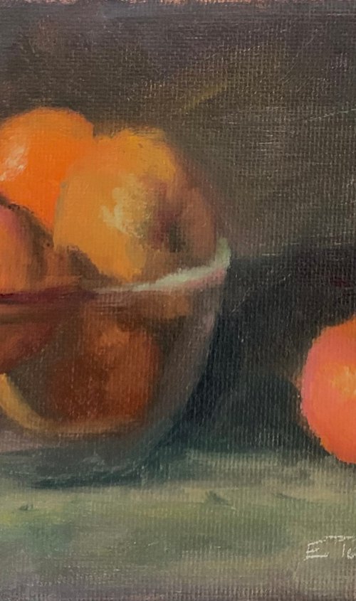 Tangerines in Glass Bowl by Elizabeth B. Tucker