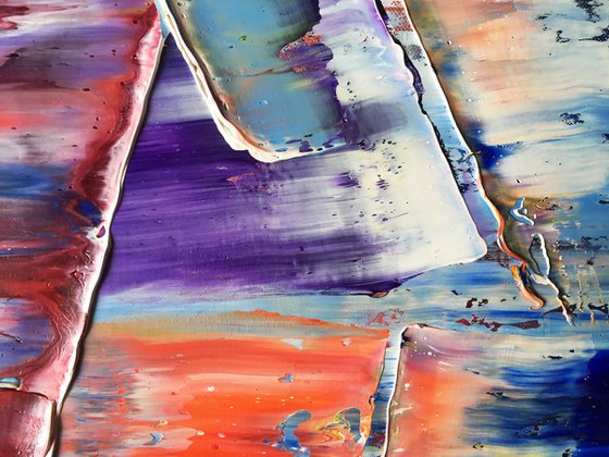 "Seeing All The Angles" - FREE USA SHIPPING - Original PMS Abstract Triptych Oil Paintings On Canvas - 64" x 24"