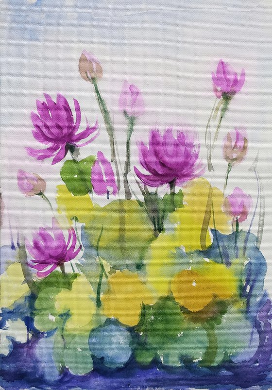Set of two water lilies