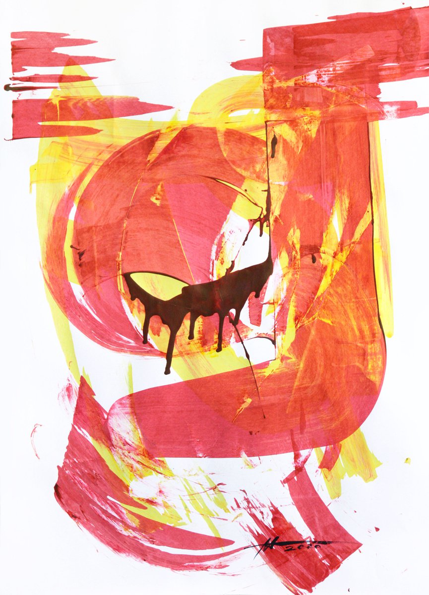 Abstract Acrylic Painting By Anatoliy Menkiv, 24 X 33, #13 Metaphysics Series, Original Artwork