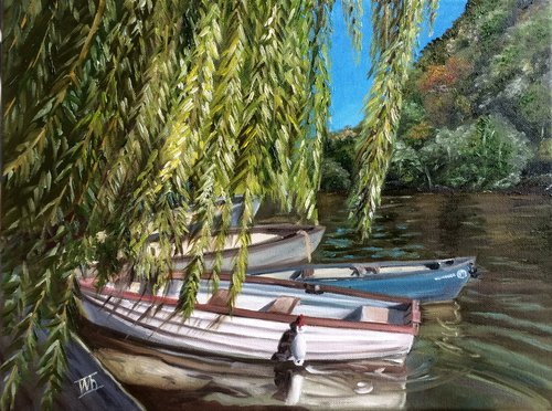 Beside the River. Boats by Ira Whittaker