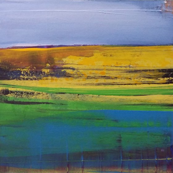 Golden fields abstract landscape