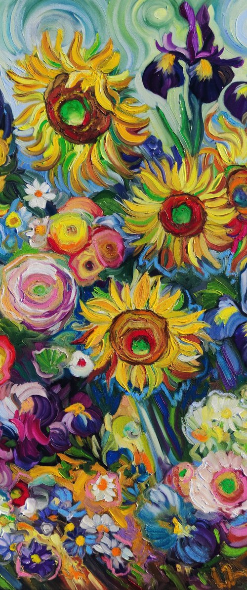 Van Gogh Garden Blooms by Angie Wright