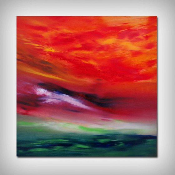 Sky Element II, 60x60 cm, Deep edge, Original abstract painting, oil on canvas