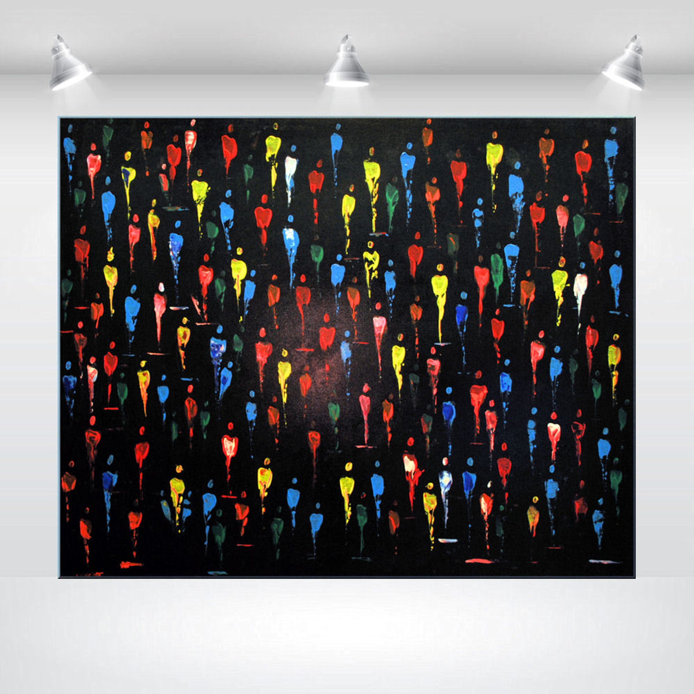 People Abstract Acrylic Painting Black Colorfu Artfinder