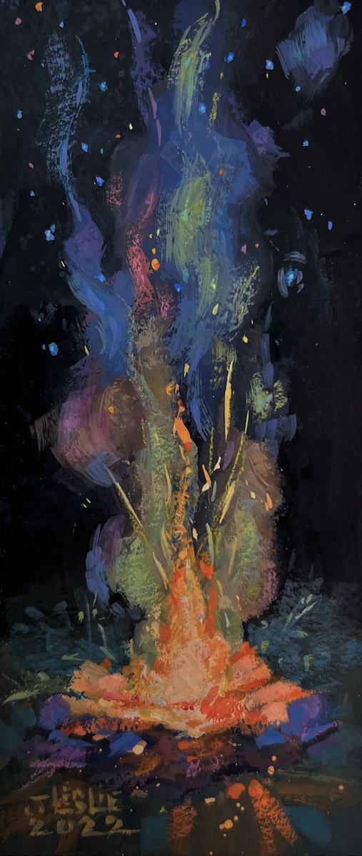 Impressionistic Painting , Smoke Signals By Jimmy Leslie, 3 X 7, Artwork For Sale On Artfinder