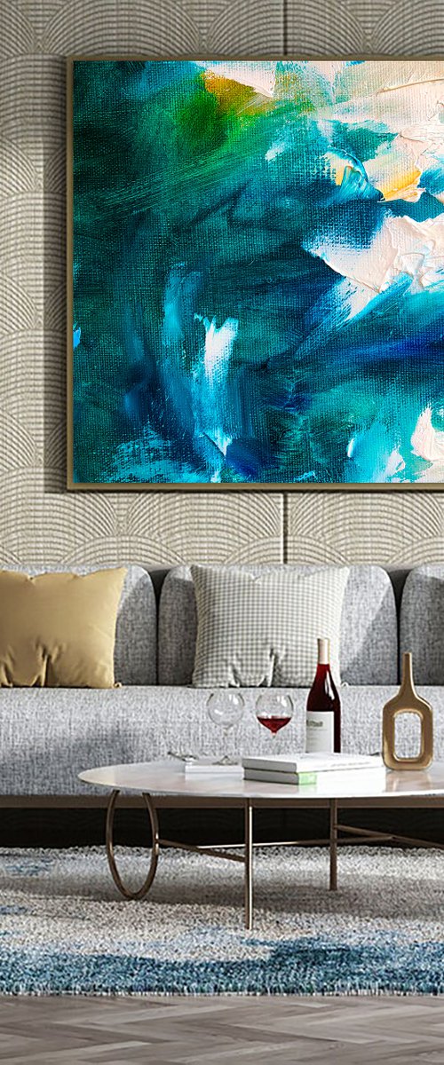 SEA VORTEX - Sea, ocean, texture painting, sea, texture, depth, mysticism, print, design. by Marina Skromova